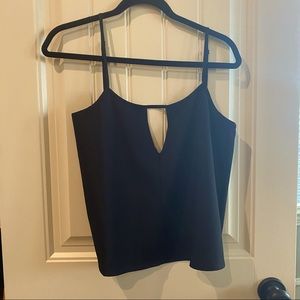 Tobi black blouse with keyhole opening